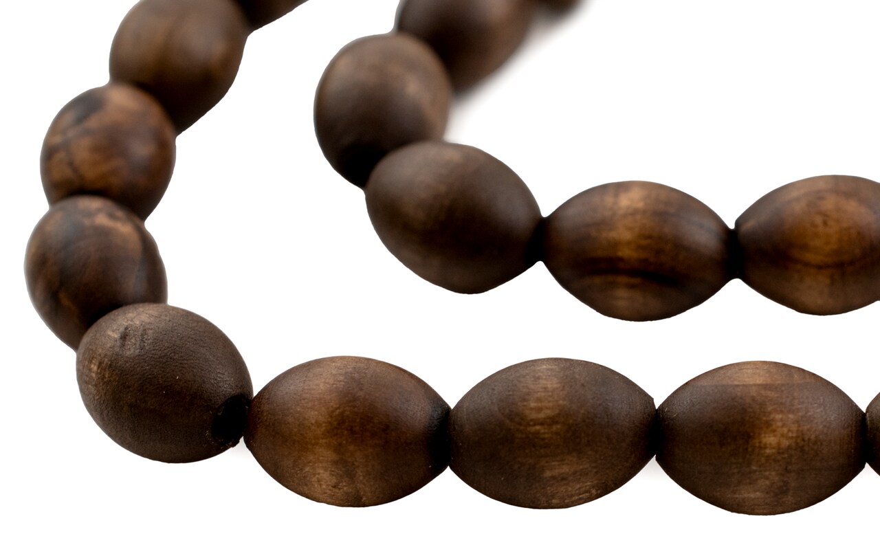 The Bead Chest Oval Olive Wood Beads from Bethlehem – Handcrafted in the Holy Land – 16 x 12mm, Vintage-Style – Perfect for Jewelry Making, Rosaries, Crafts & DIY Projects